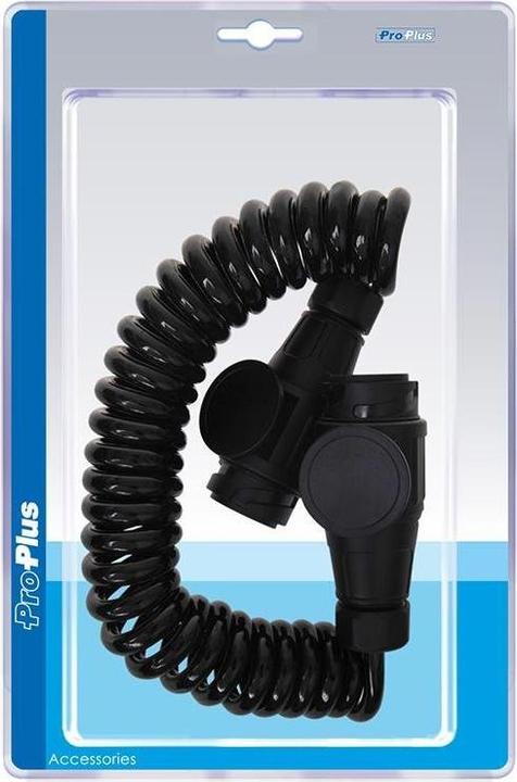 Image du produit ProPlus Câble spiralé avec 2x fiche 13-pôles PVC sous blister (3.50 m)