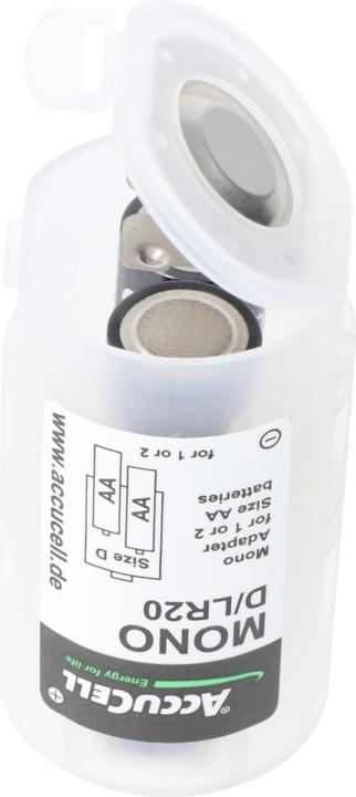 Actual product image Panasonic Mono 5000mAh consisting of 1x AccuCell Adapter D and 2x eneloop pro AA (1 pcs., D, 2500 mAh)