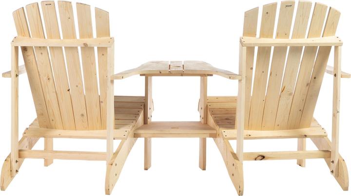 Produktbild Outsunny Gartenbank mit Tisch und Schirmloch