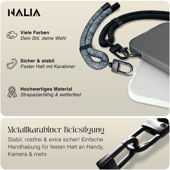Actual product image Nalia Wristy Lanyard Handykette – Universal Trageband für Smartphones – Verstellbar, Soft & Elastisch