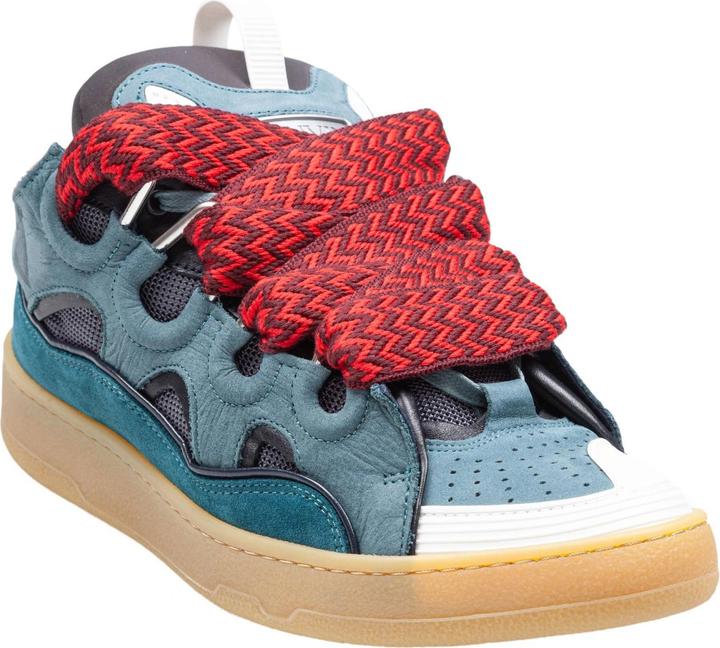Image du produit Lanvin curb sneakers in suede and fabric color blue and red (42)
