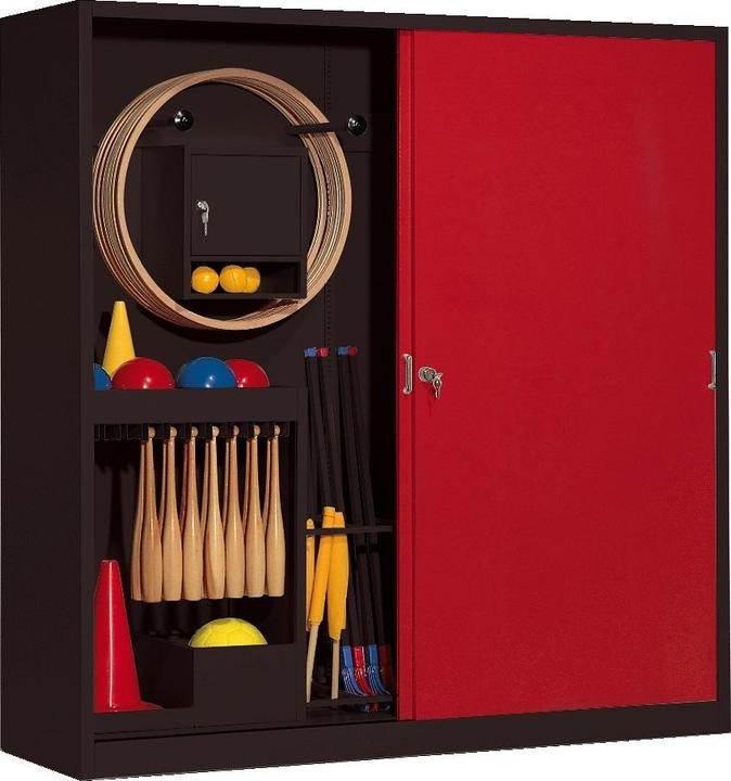 Produktbild C+P Sportgeräteschrank mit Vollblech-Schiebetüren (Typ 5), HxBxT 195x190x60 cm