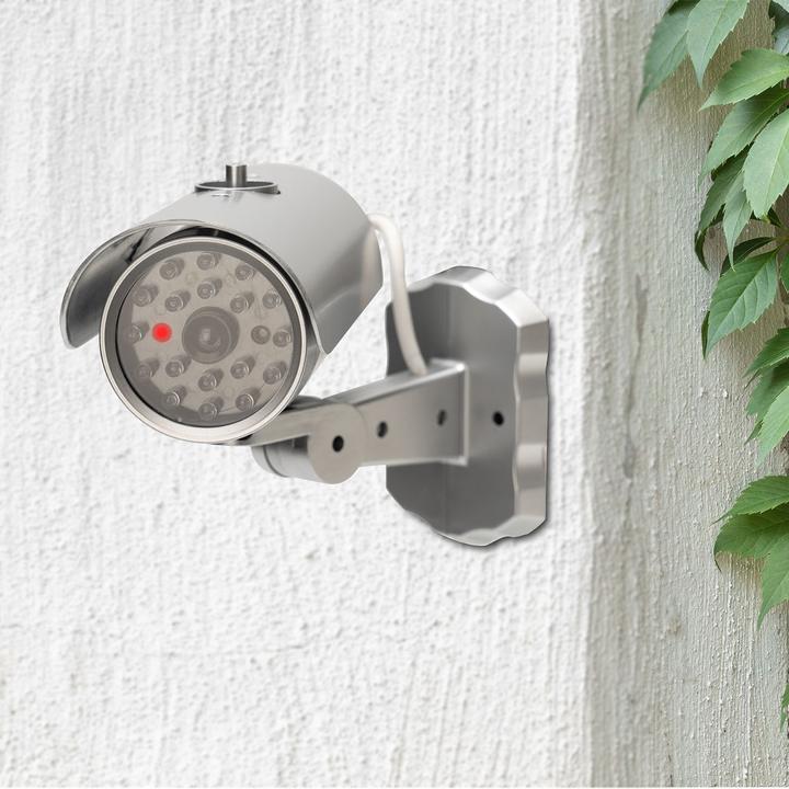 Produktbild Casativo 2er-Set Überwachungskamera Attrappe Bewegungssensor & rotem Blinklicht, Batteriebetrieb