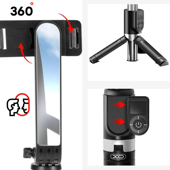 Actual product image xO selfie stick Bluetooth tripod SS10 black 80cm