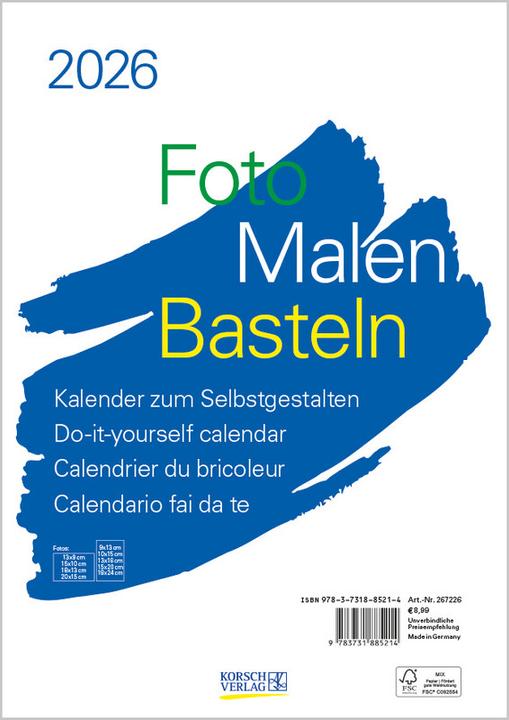 Energie-Label Bastelkalender Foto Malen Basteln