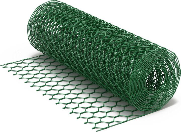 Immagine prodotto Wiltec Rete metallica verde 25x25mm Quadrati 10m Rotolo, 90cm Larghezza, in acciaio zincato rivestito in