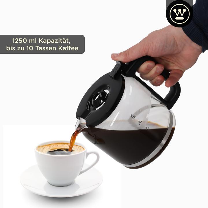 Actual product image Westinghouse Coffee Maker Retro 10 cups 1,25l glass jug