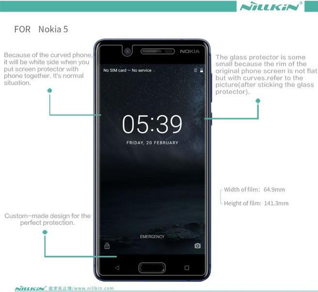 Actual product image Nillkin Matte Series (1 Piece, Nokia 5)