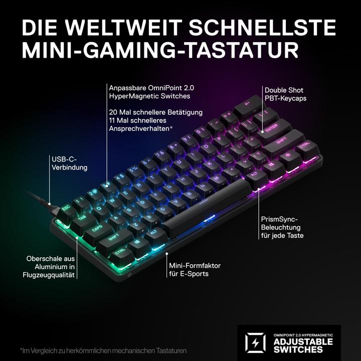 Produktbild SteelSeries Apex Pro Mini (DE, Kabelgebunden)