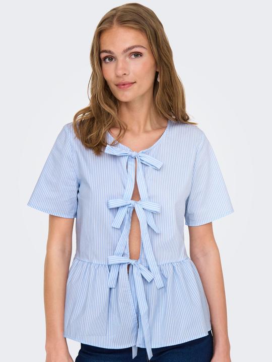 Image du produit JdY Locker geschnitten Hemdkragen Voluminöser Armschnitt Top Top mit Schösschen (S)
