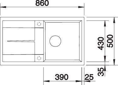 Actual product image Blanco Metra 5 S (86 cm, 50 cm)