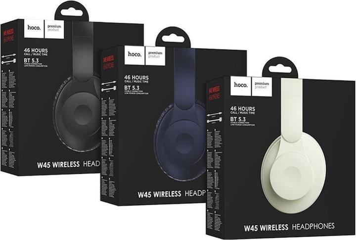 Produktbild Hoco Kabellose Kopfhörer kabellose Kopfhörer milchig weissetooth W45 milchig weiss (46 h, Kabellos)