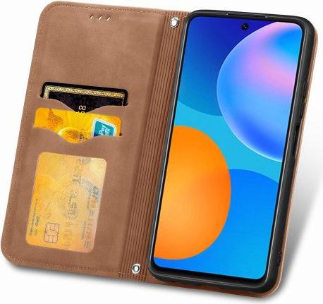 Produktbild Cover-Discount Huawei P smart 2021 - Vintage Stand Flip Case Hülle braun (Huawei P Smart (2021))
