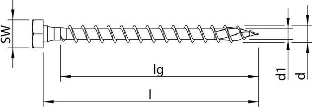 Immagine prodotto Heco TOPIX-plus 10.0 x 80, combinazione testa esagonale, testa esagonale + T-Drive, completamente (50 Viti per pezzo)
