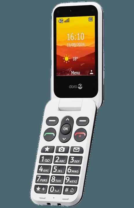 Produktbild Doro Leva L20, Clamshell, Single SIM, 7,11 cm (2,8"), 2 MP, 1150 mAh, Schwarz, Weiss (2.80", 2 Mpx, 4G)