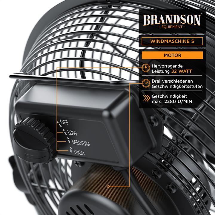 Image du produit Brandson Machine à vent 23,5cm Ø, ventilateur de sol, métal, tête de ventilateur inclinable, ventilateur (55 dB)