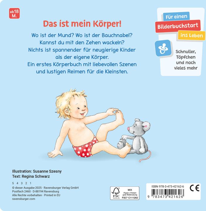 Produktbild Ravensburger Augen, Bauch und Hände. Mein erstes Körperbuch. Allererstes Wissen. Körperteile spielerisch (Deutsch)