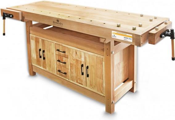 Produktbild Markmüller BAMATO - Hobelbank WORK-1945 m. Einbauschrank, Massivholz (194.50 cm, 194.50 cm)
