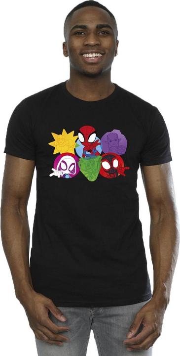 Actual product image Mens Spidey And His Amazing Friends Faces T-Shirt (XXL)