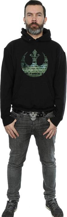 Actual product image Star Wars Mens Rogue One I'm One With The Force Alliance Emblem Green Hoodie (XXL)
