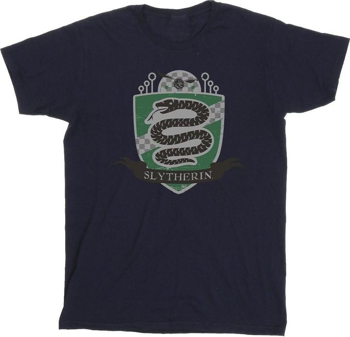 Actual product image Girls Slytherin Chest Badge Cotton T-Shirt (128)