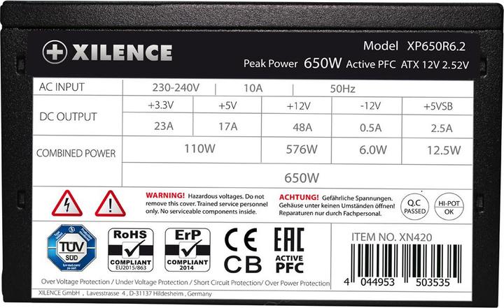 Produktbild Xilence XP650R6.2 (650 W)