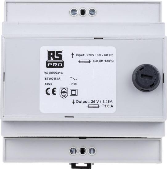 Image du produit Rs Pro Modular DIN-rail Transformer 24Vac 35VA
