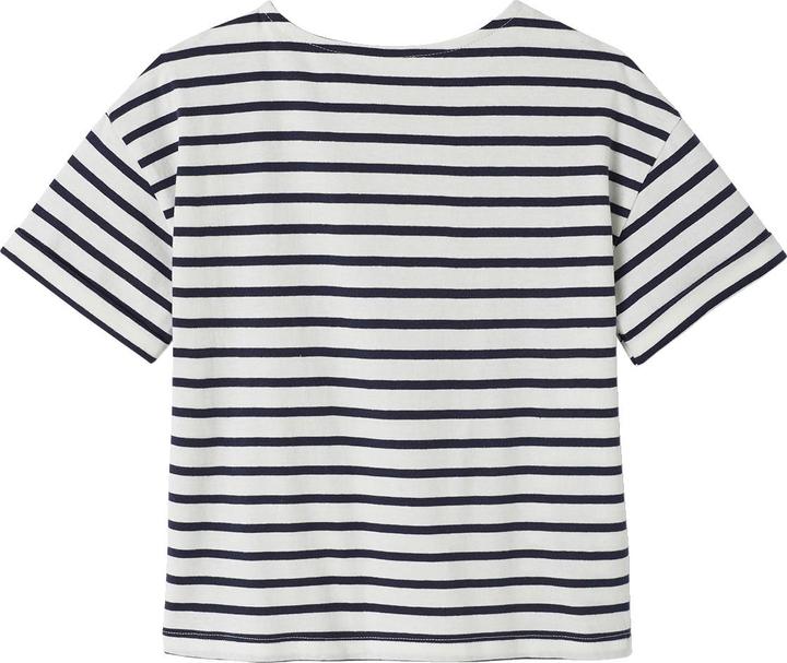 Actual product image Vertbaudet Girls' striped T-shirt with recycled cotton (128)