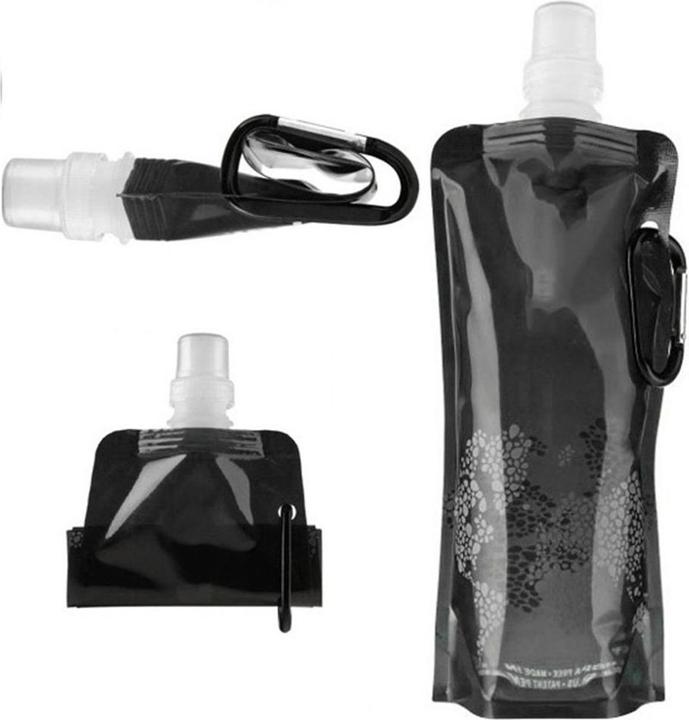 Actual product image König Design Water Bottle Foldable Drinking Bottle with Carabiner Reusable Drinking Bag (0.50 l)