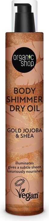 Produktbild Natura Siberica Body Shimmer Trockenöl Gold Jojoba & Shea 100ml (Körperöl, 100 ml)
