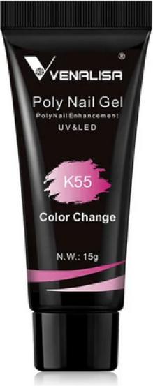 Actual product image Venalisa Poly Gel K55 Pink Colour Change (Nail varnish dryer, Rose)