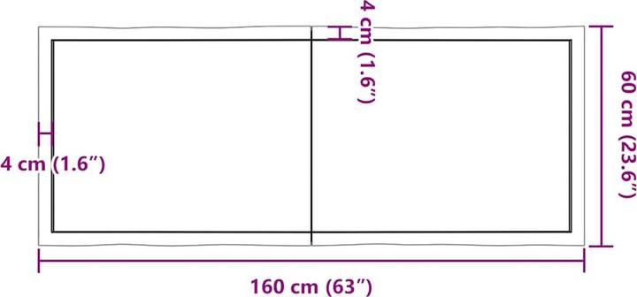 Actual product image VidaXL Aneta (160 x 60 x 4 cm)