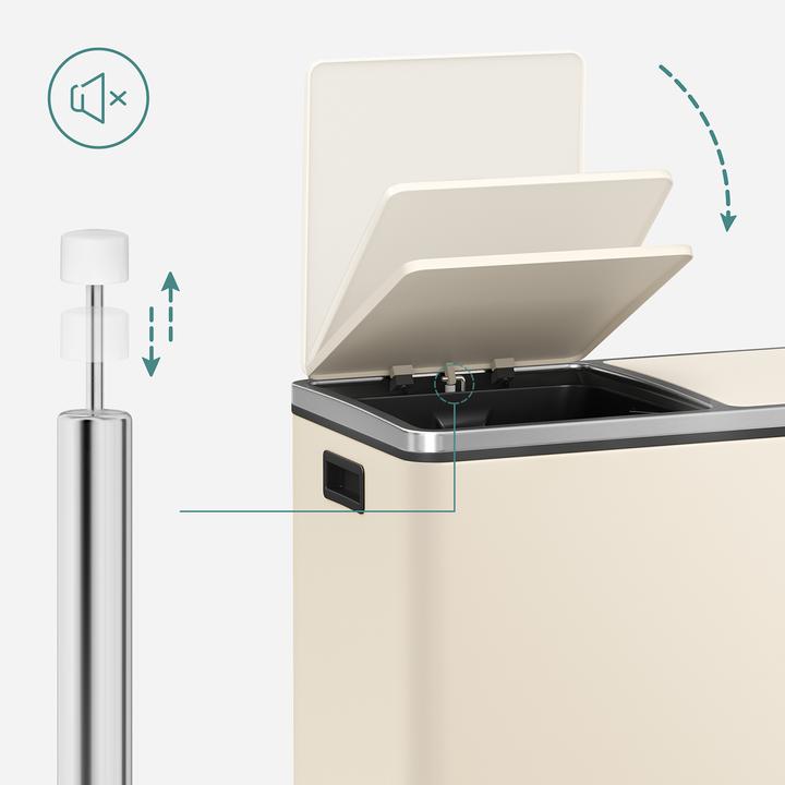Immagine prodotto Songmics Cestino dei rifiuti con coperchio e contenitore interno (60 l)