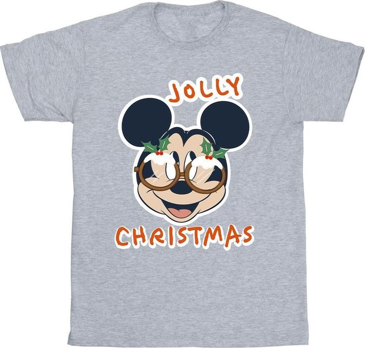 Actual product image Disney Mens Mickey Mouse Jolly Christmas Glasses T-Shirt (XL)