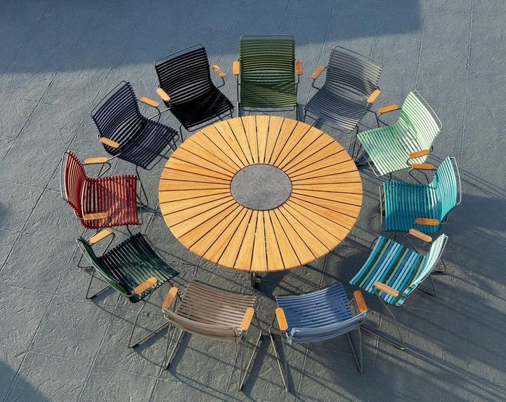 Actual product image Houe CLICK garden chair with bamboo armrests Steel frame