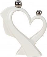 IKO Scultura cuore bianco con palline argento h=24cm l (24 x 21 cm)