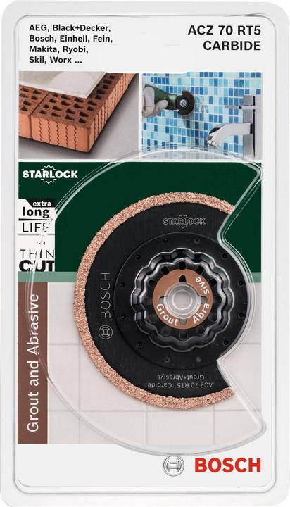 Image du produit Bosch Professional Zubehör Lame de scie segment à coupe étroite Starlock Carbide-RIFF ACZ 70 RT5, 70 mm