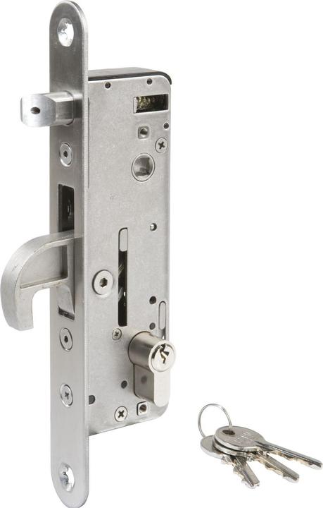 Actual product image Locinox Tubular frame lock H-metal with hook bolt, DM 35, PZ 92, round forend, stainless steel