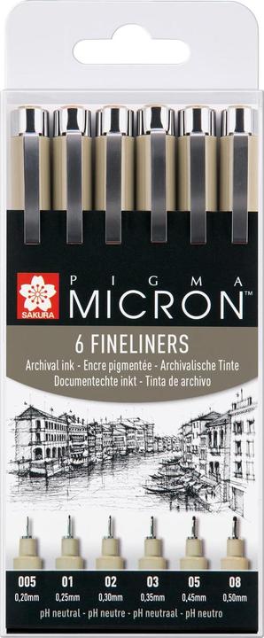 Produktbild Sakura Pigma Micron (Schwarz, 6 x)
