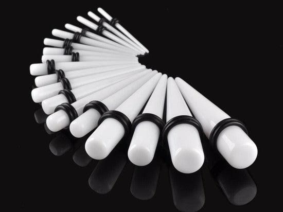 Hermex 20mm Ohr Plug Expander Dehnungsstecker Piercing aus Weissen Bioplastik - Weiss (Silikon, Acryl)