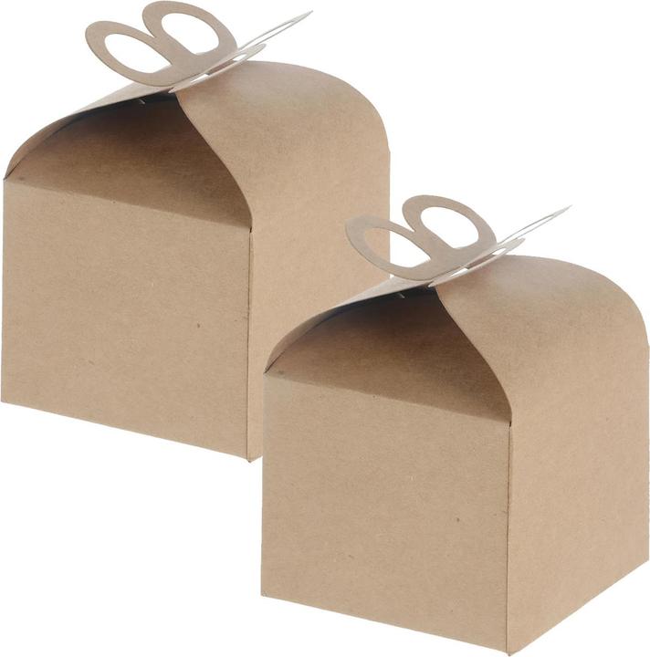 Immagine prodotto Natura Punto Set di 2 scatole regalo pieghevoli in carta con coperchio, naturale, 9,5 x 9,5 x 8 cm (Scatola da regalo, 2 x)