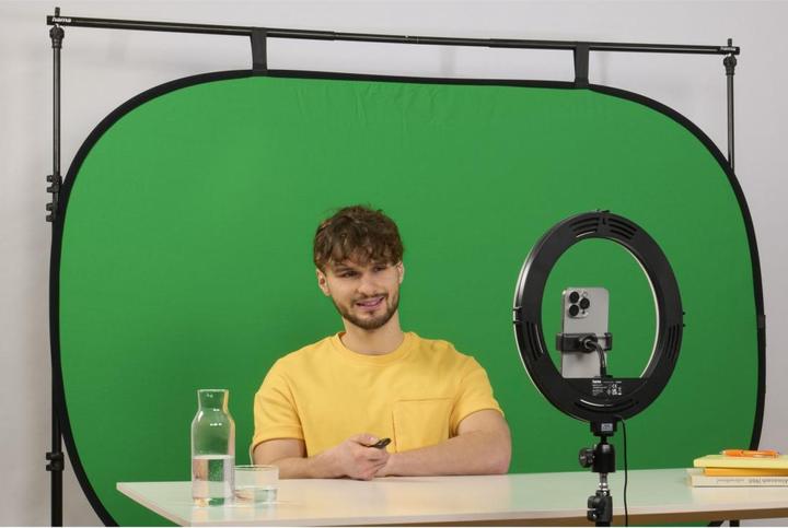 Productafbeelding Hama Foto-achtergrondsysteem voor studio en onderweg, 158-295 cm, uitschuifbaar (295 cm, 260 cm)