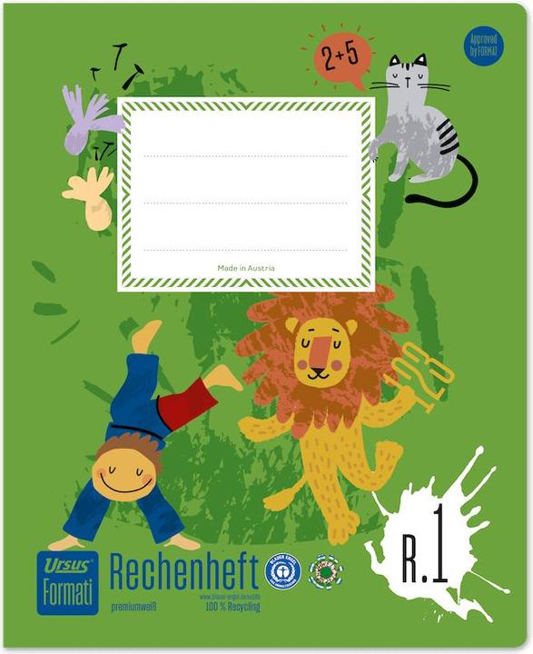 Actual product image Ursus Exercise Book R.1 19.5 x 24 cm, Squared, Green (19.5 x 24 cm, Checked, Soft cover)