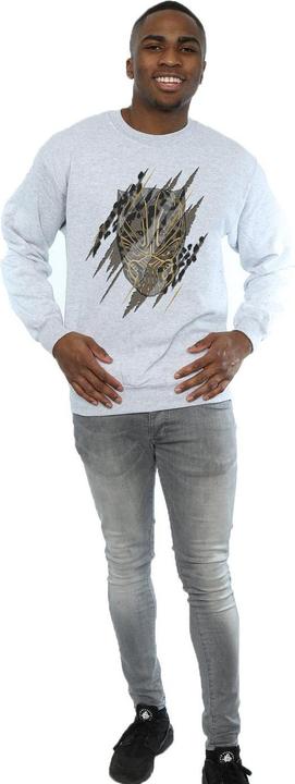 Actual product image Mens Black Panther Gold Head Cotton Sweatshirt (XXL)