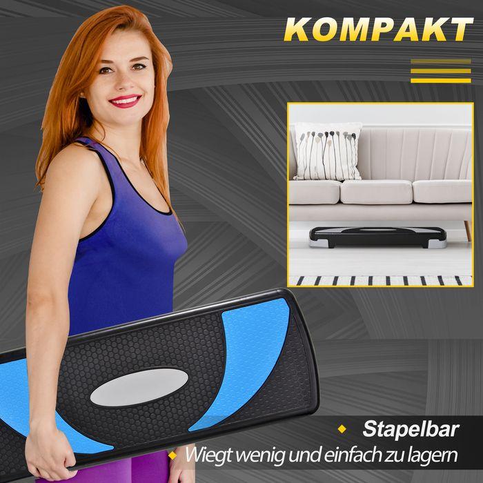 Produktbild Swisshandel24 Steppbrett Aerobic-Stepper höhenverstellbar mit 3 Stufen (10/15/20cm) Fitness Heimtrainer Belastbark