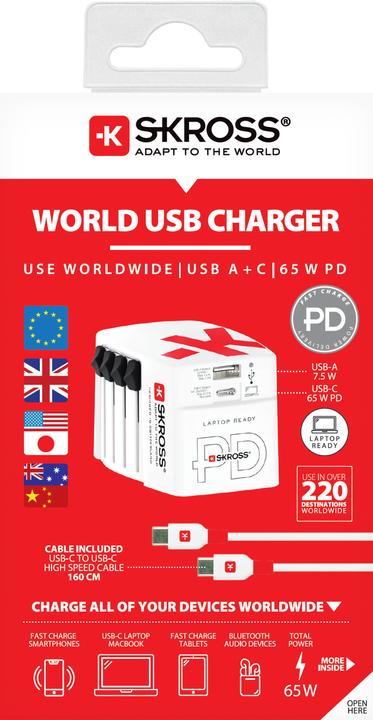 Actual product image Skross World USB Charger AC65PD