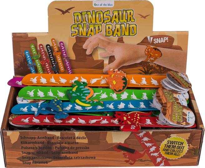 Immagine prodotto Out of the blue Braccialetto a scatto, dinosauri assortiti (21.50 cm, Silicone e PVC)