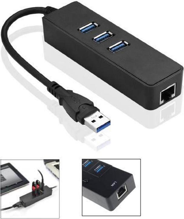 Produktbild MicroConnect USB3.0 HUB w. Gigabit Ethernet (USB-A, 4 Ports)