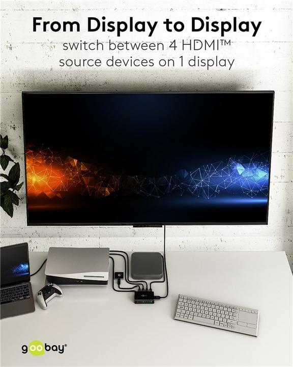 Image du produit Goobay Boîtier de commutation HDMI 4 sur 1 4K @ 60 Hz