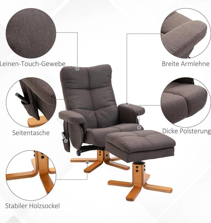 Produktbild Floki24 Massagesessel mit Fusshocker